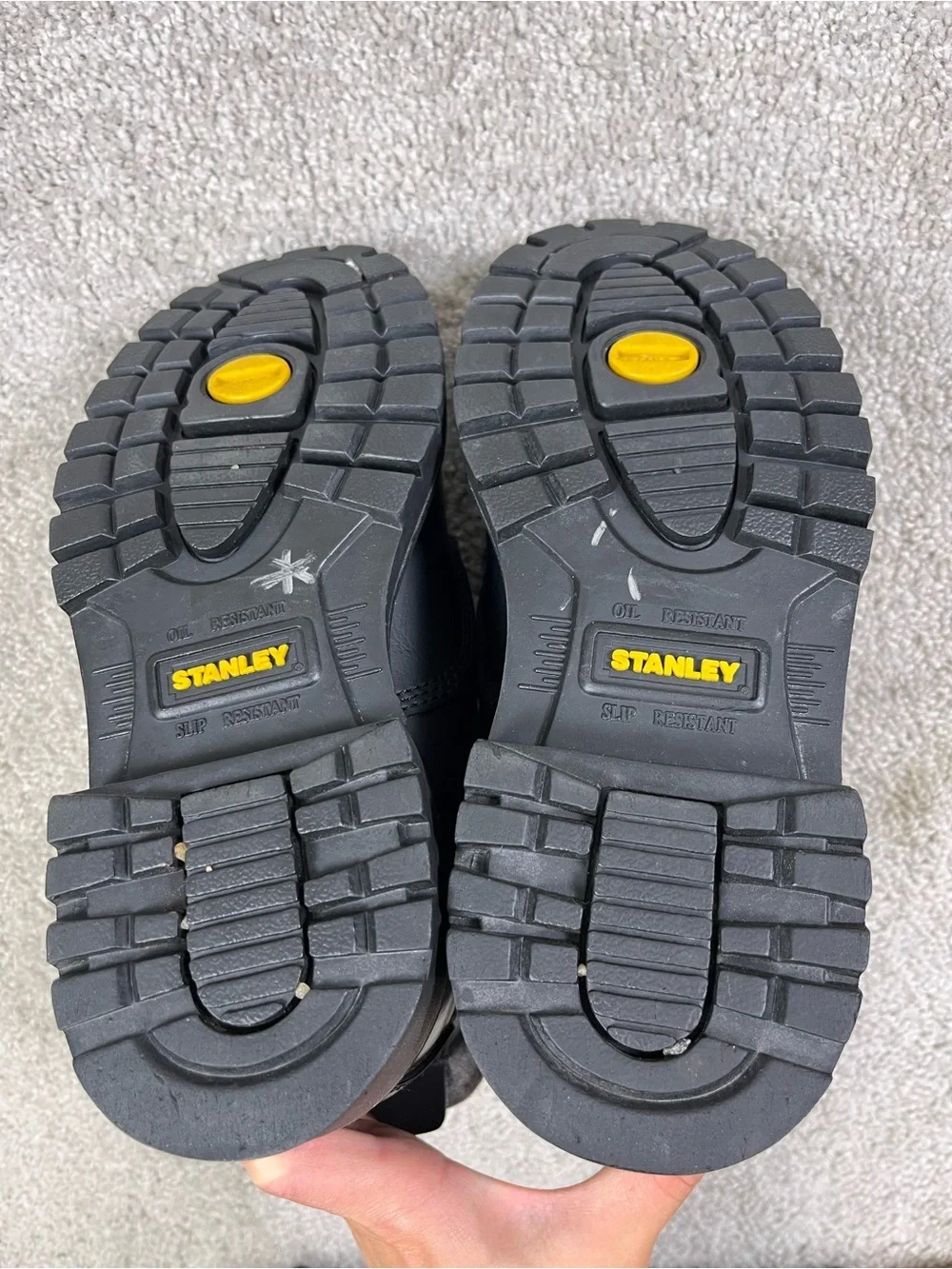 Stanley Steel Toe Work Boots Ankle Size 4.5 Oil Resistant Working Man Black